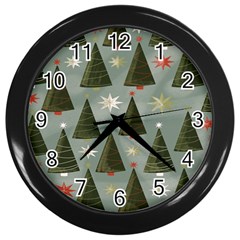 Christmas Trees Pattern Wall Clock (Black)