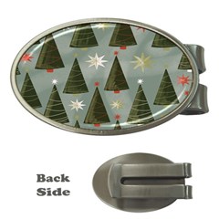 Christmas Trees Pattern Money Clips (Oval) 