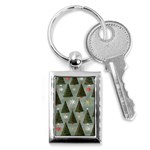 Christmas Trees Pattern Key Chain (Rectangle) Front