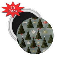 Christmas Trees Pattern 2 25  Magnets (10 Pack)  by artworkshop