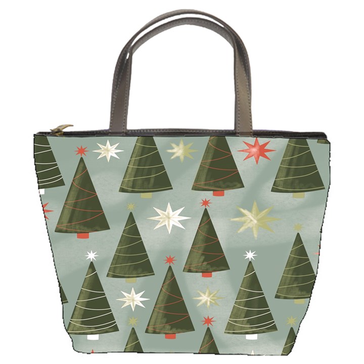 Christmas Trees Pattern Bucket Bag