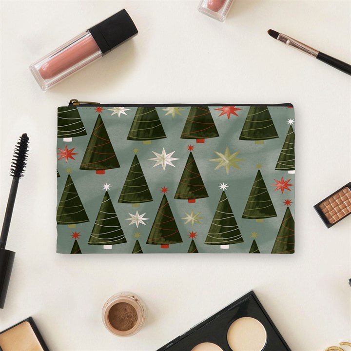 Christmas Trees Pattern Cosmetic Bag (Medium)