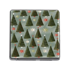 Christmas Trees Pattern Memory Card Reader (Square 5 Slot)