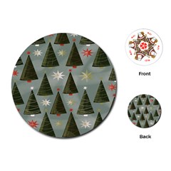 Christmas Trees Pattern Playing Cards Single Design (round) by artworkshop