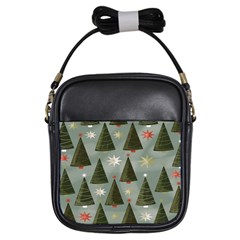 Christmas Trees Pattern Girls Sling Bag