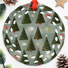 Christmas Trees Pattern Ornament (Round Filigree)