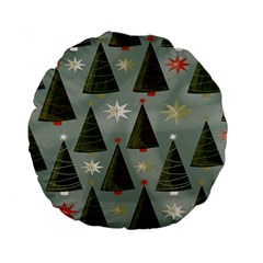 Christmas Trees Pattern Standard 15  Premium Round Cushions