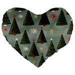 Christmas Trees Pattern Large 19  Premium Heart Shape Cushions Front