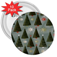 Christmas Trees Pattern 3  Buttons (10 Pack)  by artworkshop