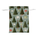 Christmas Trees Pattern Lightweight Drawstring Pouch (L) Back