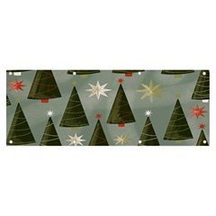 Christmas Trees Pattern Banner And Sign 8  X 3  by artworkshop