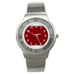 Christmas Red Graphic Stainless Steel Watch by artworkshop