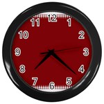 Christmas Red Graphic Wall Clock (Black) Front