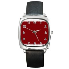 Christmas Red Graphic Square Metal Watch by artworkshop