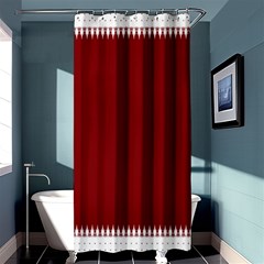 Christmas Red Graphic Shower Curtain 36  X 72  (stall)  by artworkshop