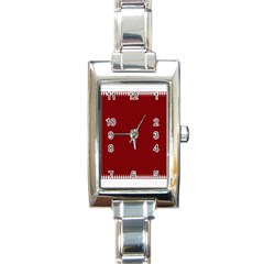 Christmas Red Graphic Rectangle Italian Charm Watch by artworkshop