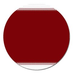 Christmas Red Graphic Magnet 5  (round) by artworkshop