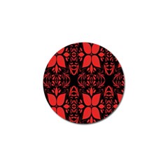 Christmas Red Black Xmas Gift Golf Ball Marker (4 Pack) by artworkshop