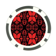 Christmas Red Black Xmas Gift Poker Chip Card Guard by artworkshop