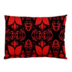 Christmas Red Black Xmas Gift Pillow Case by artworkshop