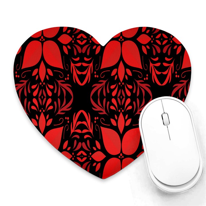 Christmas Red Black Xmas Gift Heart Mousepads