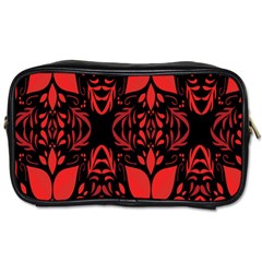 Christmas Red Black Xmas Gift Toiletries Bag (two Sides) by artworkshop