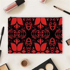 Christmas Red Black Xmas Gift Cosmetic Bag (large) by artworkshop