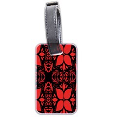 Christmas Red Black Xmas Gift Luggage Tag (two Sides) by artworkshop