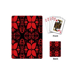 Christmas Red Black Xmas Gift Playing Cards Single Design (mini) by artworkshop