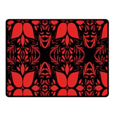 Christmas Red Black Xmas Gift Double Sided Fleece Blanket (small)  by artworkshop