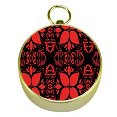 Christmas Red Black Xmas Gift Gold Compasses by artworkshop