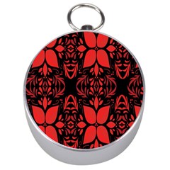 Christmas Red Black Xmas Gift Silver Compasses by artworkshop