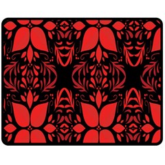 Christmas Red Black Xmas Gift Double Sided Fleece Blanket (medium)  by artworkshop