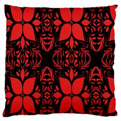 Christmas Red Black Xmas Gift Large Flano Cushion Case (two Sides) by artworkshop