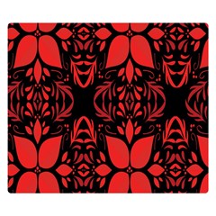 Christmas Red Black Xmas Gift Double Sided Flano Blanket (small)  by artworkshop