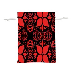 Christmas Red Black Xmas Gift Lightweight Drawstring Pouch (s) by artworkshop