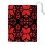 Christmas Red Black Xmas Gift Drawstring Pouch (5XL) Front