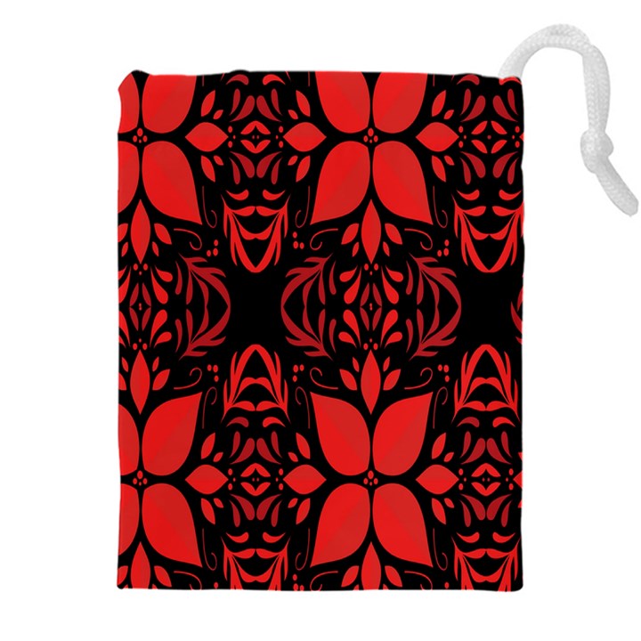 Christmas Red Black Xmas Gift Drawstring Pouch (5XL)