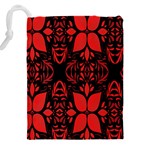 Christmas Red Black Xmas Gift Drawstring Pouch (5XL) Back