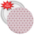 Christmas Pattern Red Stars 3  Buttons (10 pack)  Front