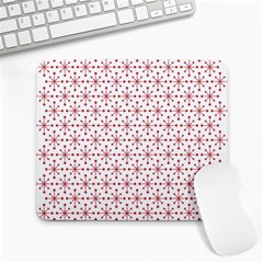 Christmas Pattern Red Stars Large Mousepads by artworkshop