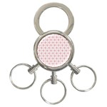 Christmas Pattern Red Stars 3-Ring Key Chain Front