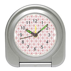 Christmas Pattern Red Stars Travel Alarm Clock by artworkshop