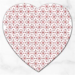 Christmas Pattern Red Stars Jigsaw Puzzle (heart) by artworkshop