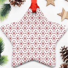 Christmas Pattern Red Stars Star Ornament (two Sides) by artworkshop