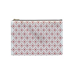 Christmas Pattern Red Stars Cosmetic Bag (medium) by artworkshop