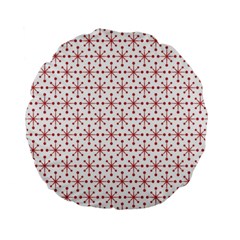 Christmas Pattern Red Stars Standard 15  Premium Round Cushions by artworkshop