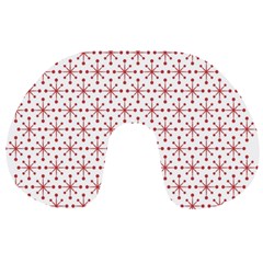 Christmas Pattern Red Stars Travel Neck Pillow