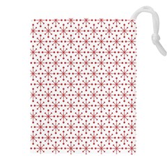 Christmas Pattern Red Stars Drawstring Pouch (5xl) by artworkshop