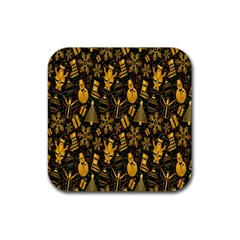 Christmas Background Seamless Rubber Coaster (square) by artworkshop